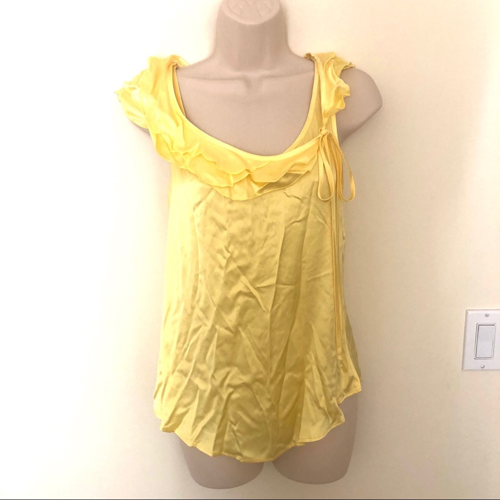 Sonia Rykiel designer NWT yellow satin tank 36